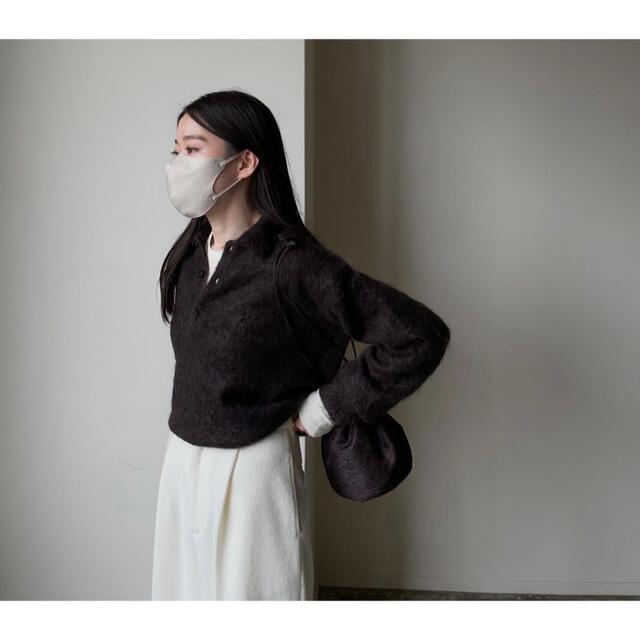 BRUSHED SUPER KID MOHAIR KNIT POLOレディース