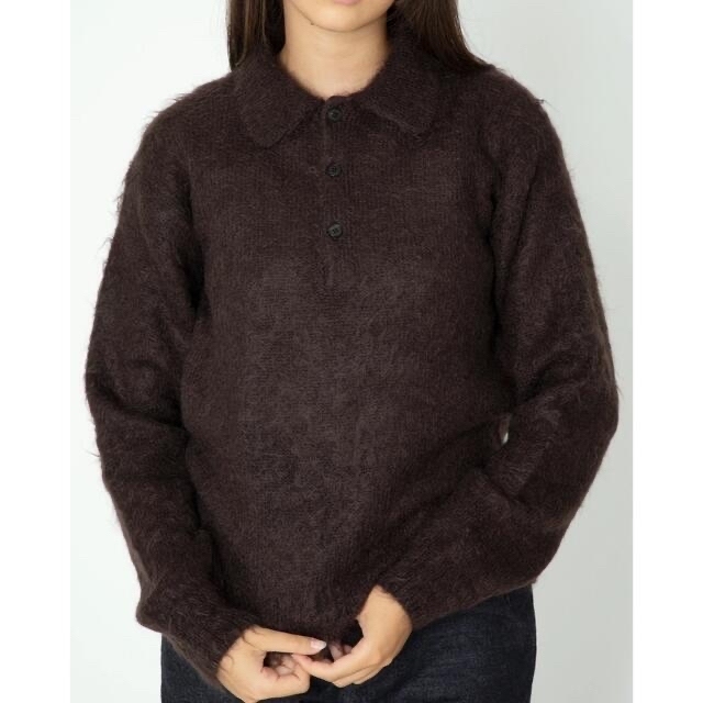 AURALEE   BRUSHED SUPER KID MOHAIR KNIT POLOの通販 by