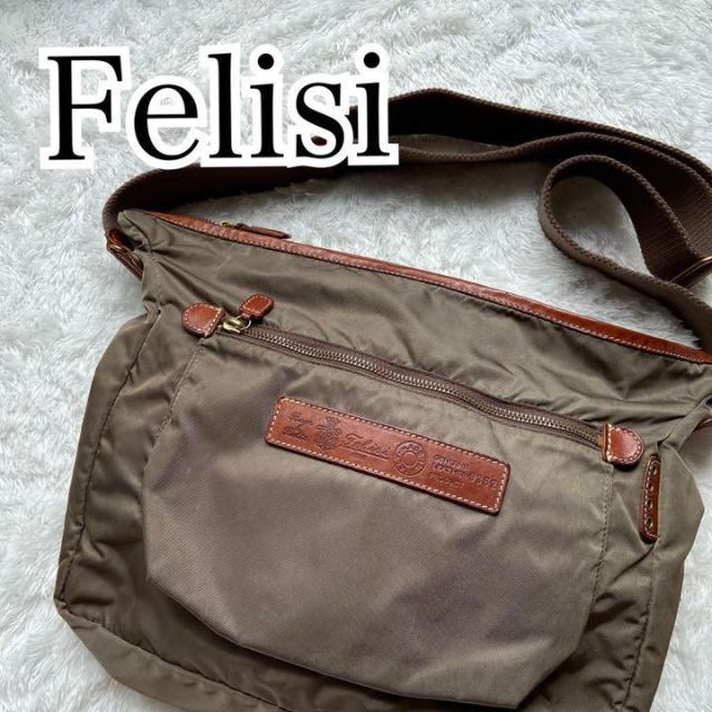 フェリージ／Felisi バッグ ショルダーバッグ 鞄 メンズ 男性 男性用ナイロン レザー 革 本革 オリーブ カーキ  9362/DS 定番