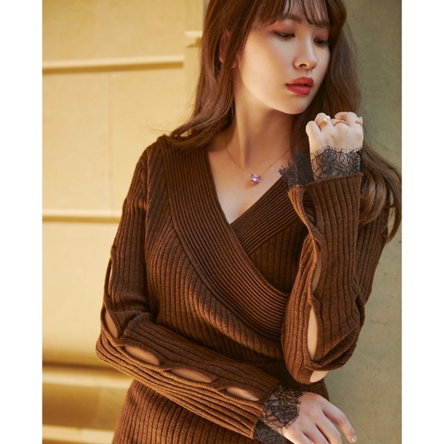 Her lip to - HLT Wrap-Effect Knit Dress【店舗クリーニング済み】の ...