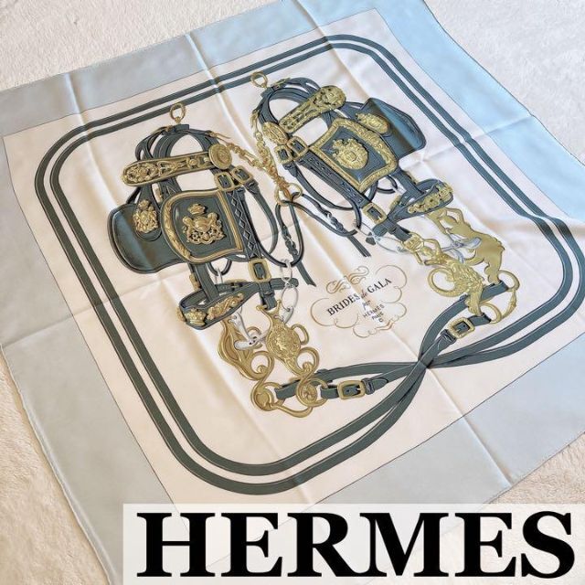 全品送料無料 Hermes カレ90 BRIDES de GALA スカーフ 式典用馬勒 