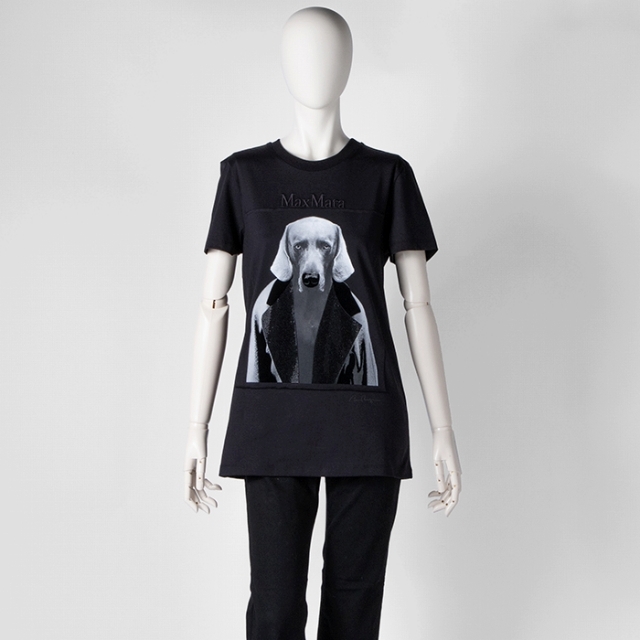 マックスマーラ MAX MARA Tシャツ MMDOG ピュアコットン クルーネック ジャージー ブラック 19460323 0006 010