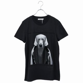 マックスマーラ(Max Mara)のマックスマーラ MAX MARA Tシャツ MMDOG ピュアコットン クルーネック ジャージー ブラック 19460323 0006 010(Tシャツ(半袖/袖なし))