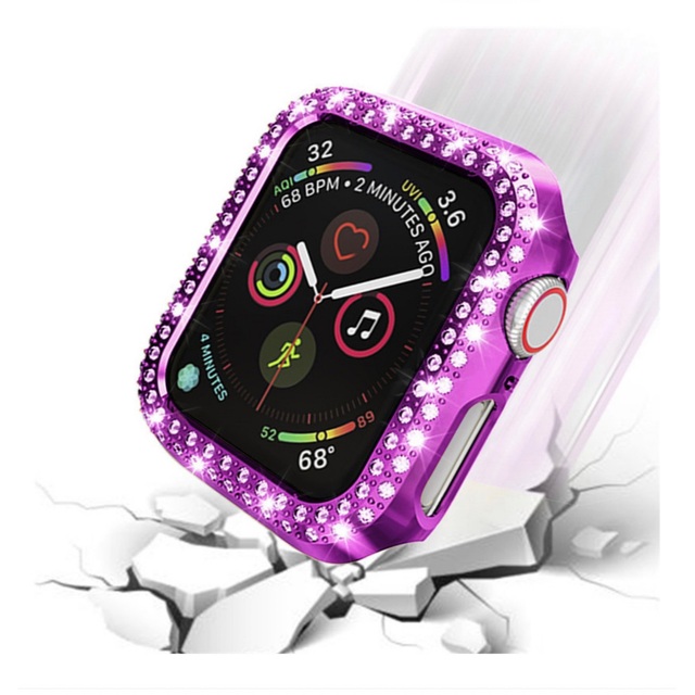 Apple Watch 限定パープル キラキラ カバー ビッグCZ&ラバーセット