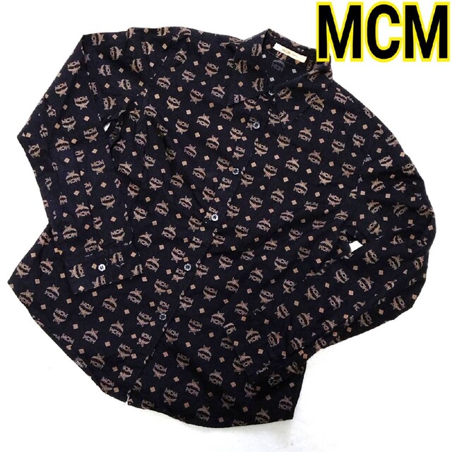 MCM(エムシーエム)の希少 美品 正規品 エムシーエム MCM シャツ 長袖 モノグラム ヴィセトス柄 レディースのトップス(シャツ/ブラウス(長袖/七分))の商品写真