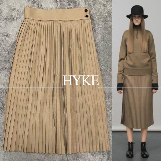 2極タイプ 【美品】HYKE ハイク プリーツ スカート コヨーテブラウン 2
