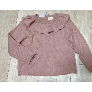 ザラキッズ(ZARA KIDS)のZARA baby ★襟付き　フリル ニット86cm ピンク　長袖(ニット/セーター)