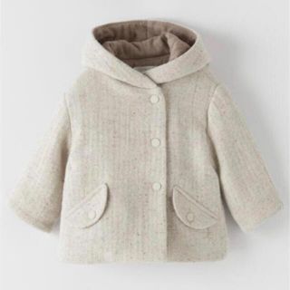 ザラキッズ(ZARA KIDS)のZARAポンポン付きヘリンボーン柄コート　2点おまとめ(コート)