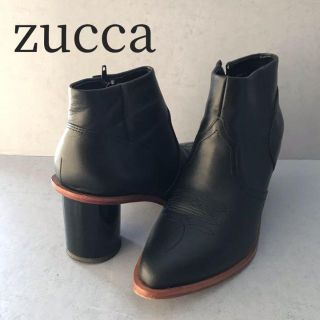 zucca ズッカ 牛革レザー ベルト ショートブーツ ウエスタン エンジニア黒