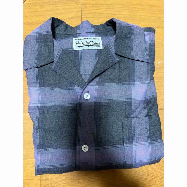 22FW ワコマリア OMBRECHECK OPENCOLLARSHIRT XL-