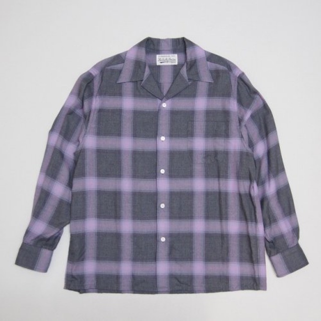 22FW ワコマリア OMBRECHECK OPENCOLLARSHIRT XL-