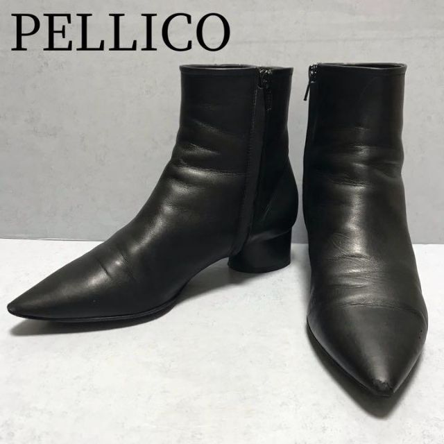 PELLICO ペリーコ　ショートブーツ　ポイテッドトゥ　37 ANDREA 黒 | フリマアプリ ラクマ