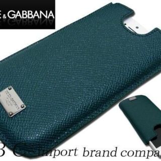 ドルチェアンドガッバーナ(DOLCE&GABBANA)のDOLCE&GABBANA iPhone4・4S ・5 革ケースブルーグリーン(iPhoneケース)