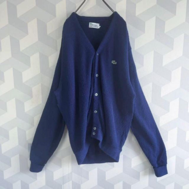 希少】70s Izod lacoste 刺繍カーディガン ネイビー ラコステ