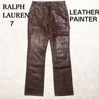 ラルフローレン(Ralph Lauren)のラルフローレン レザー ペインターパンツ 7/RALPH LAUREN 羊革(ワークパンツ/カーゴパンツ)