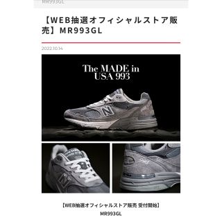 ニューバランス(New Balance)のnew balance MR993GL 28cm 国内当選品(スニーカー)