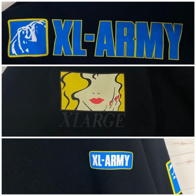 XLARGE 《コラボモデル》エクストララージ Army☆パーカー ビックロゴ 