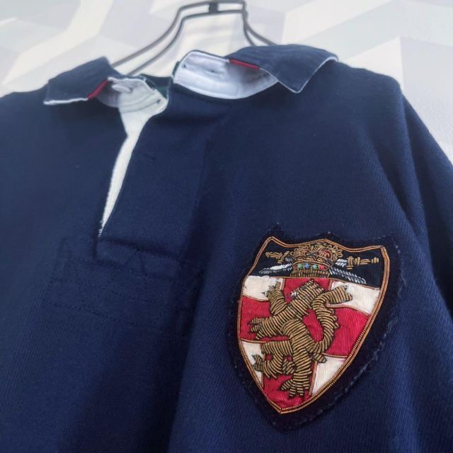 XL ワッペン付 長袖 ラガーシャツ ネイビー