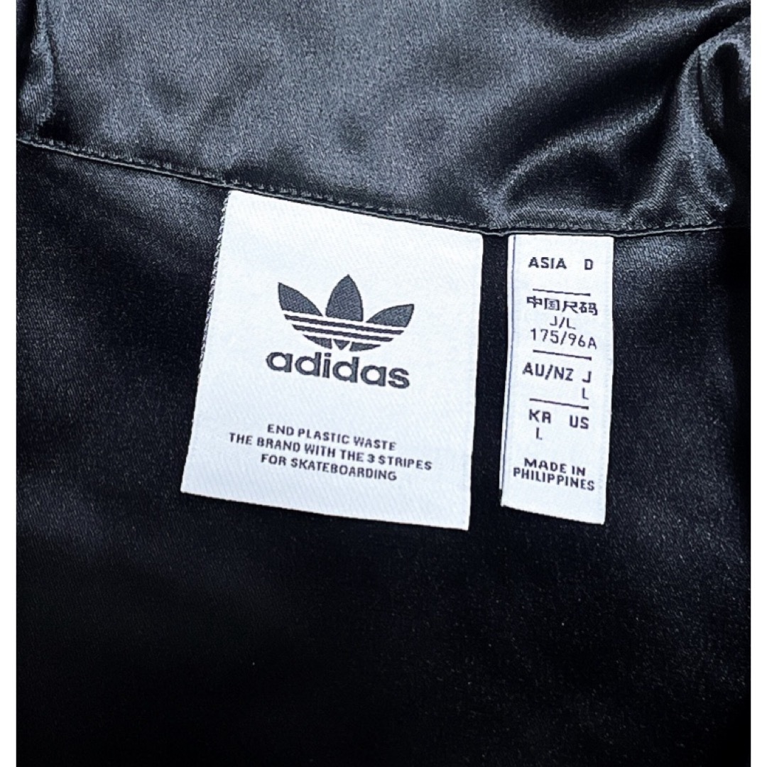 adidas - アディダス 黒 サテン シャツ Tシャツ ジャージ adidas - アディダス 黒 サテン シャツ Tシャツ ジャージ