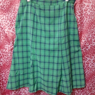 ニッセン(ニッセン)の新品 レディース 婦人 6L グリーン  スカート 大きいサイズ(ひざ丈スカート)