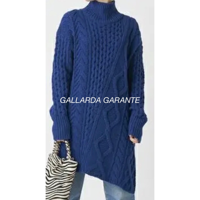 GALLARDA GALANTE(ガリャルダガランテ)のGALLARDA GARANTE デザインニット　チュニック　ブルー レディースのトップス(チュニック)の商品写真