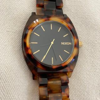 ニクソン(NIXON)の難ありニクソンタイムテラーべっ甲鼈甲×ブラック×ゴールド腕時計レディースメンズ(腕時計)