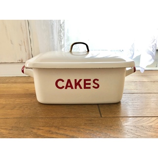 ケーキ缶　ホーロー　美品　アンティーク　琺瑯　cake缶(テーブル用品)