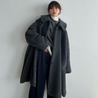 クラネ(CLANE)の定価　CLANE VOLUME FLARE BOA COAT グレー　サイズ１(ロングコート)