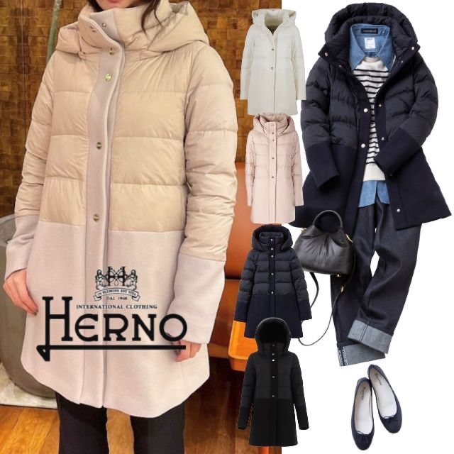 HERNO - HERNO ヘルノ PI001565D 切り替え ダウン ジャケット コート
