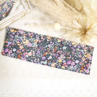 フランシュリッペ(franche lippee)のデフトバン　22fabric 花パズルネイビー　yukiemon ユキエモン(ヘアアクセサリー)