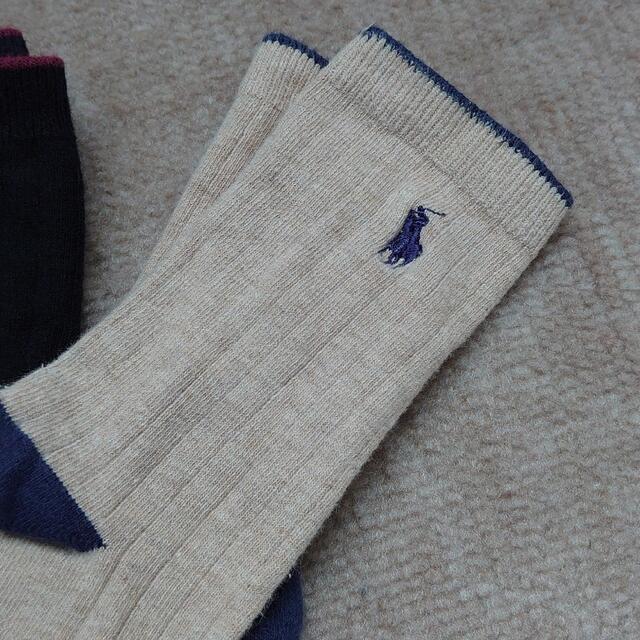 POLO RALPH LAUREN(ポロラルフローレン)の美品　3足組ソックス キッズ/ベビー/マタニティのこども用ファッション小物(靴下/タイツ)の商品写真