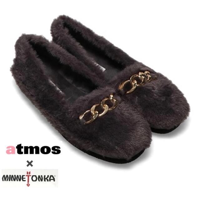 新品 atmos pink×Minnetonka チェーン付 ファーパンプス - ハイヒール