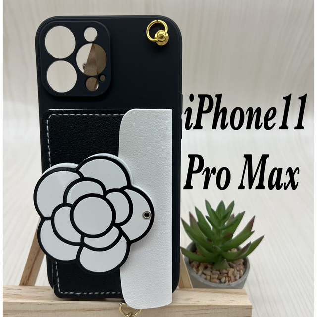 新品　iPhone 11Promaxケース 花柄 韓国 カメリア大花柄ホワイト スマホ/家電/カメラのスマホアクセサリー(iPhoneケース)の商品写真