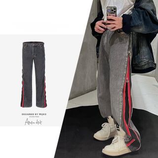 バレンシアガ(Balenciaga)のメンズファッション　リメイク サイドジップ デニムパンツ(デニム/ジーンズ)