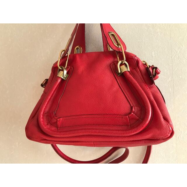 Chloé クロエ レザー バッグ パラティ 赤-