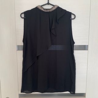 ザラ(ZARA)のハイネックビジュートップス(カットソー(半袖/袖なし))