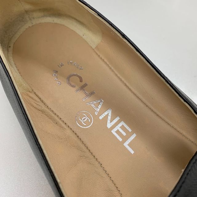 CHANEL(シャネル)の4586 シャネル レザー ココマーク チェーン ローファー ブラック レディースの靴/シューズ(ローファー/革靴)の商品写真