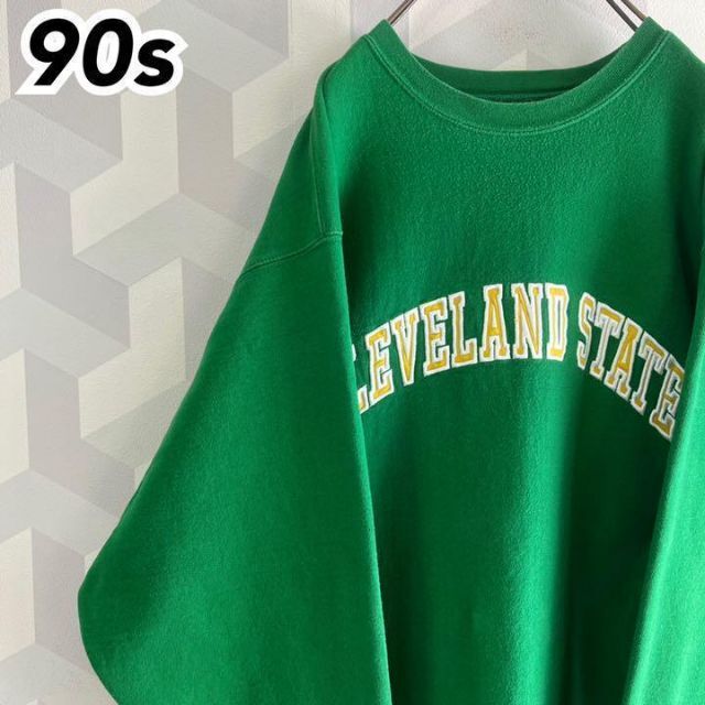 90s USA製 ULTRACLUB リブライン スウェット 刺繍 肉厚 XXL 激安価格の