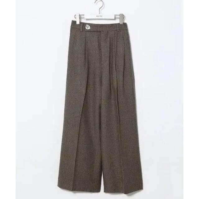 探しています　MASU  MELANGE TWEED WIDE TROUSERS