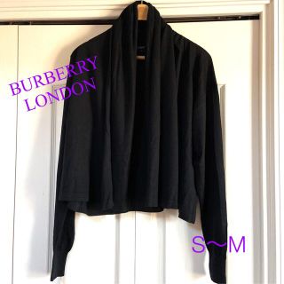 バーバリー(BURBERRY)のBURBERRY LONDON絹カシミヤカーディガン 黒  羽織り  マフラー(マフラー/ショール)