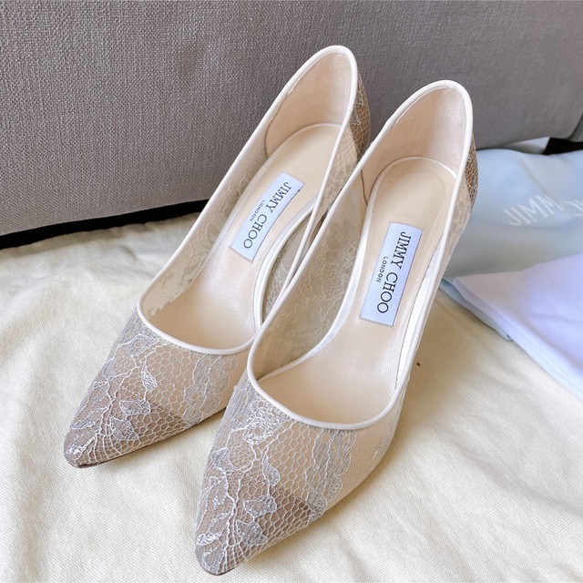 【美品】JIMMY CHOO レースパンプス