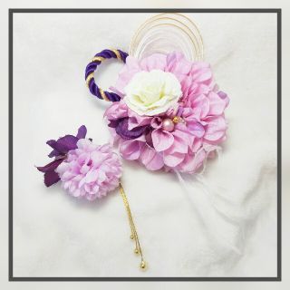 【SALE】造花 髪飾り ヘアクリップ2個セット 藤(ヘアアクセサリー)