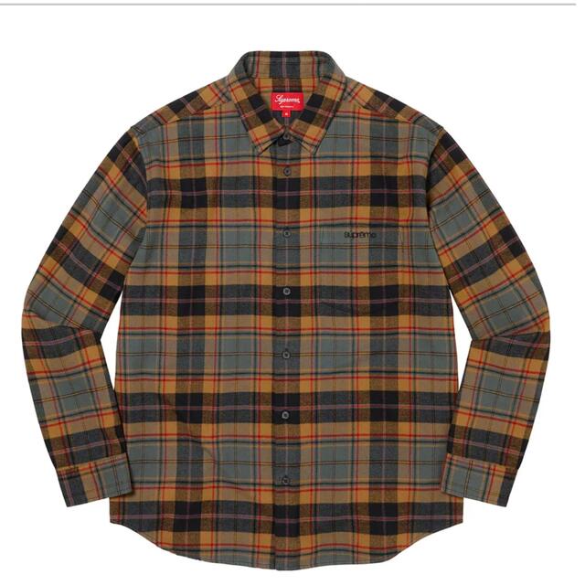 M Supreme Plaid Flannel Shirt Olive 茶色