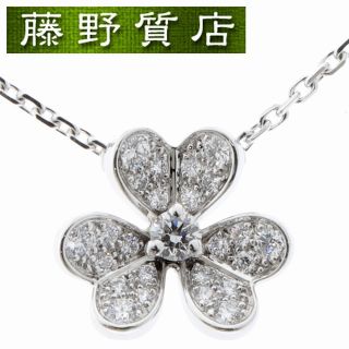 ヴァンクリーフアンドアーペル(Van Cleef & Arpels)の(新品仕上げ済）ヴァンクリーフ&アーペル VAN CLEEF ARPELS VCA フリヴォル ネックレス ミニ K18 WG × ダイヤ VCARP3W300 保証書 8505(ネックレス)