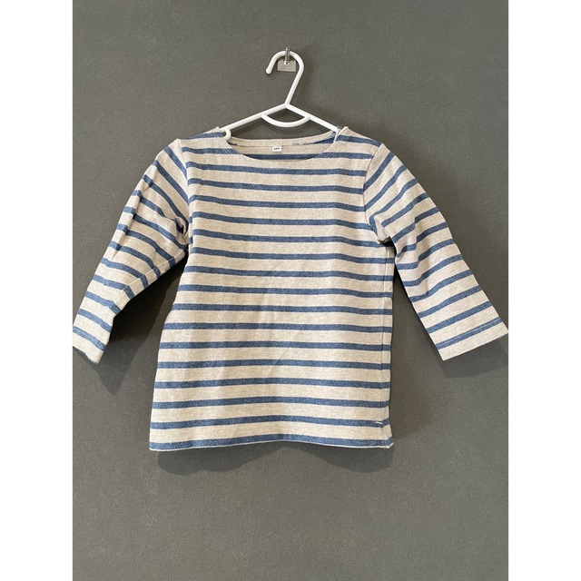 MUJI (無印良品)(ムジルシリョウヒン)の無印　MUJI ボーダー　ロングTシャツ　100 キッズ/ベビー/マタニティのキッズ服男の子用(90cm~)(Tシャツ/カットソー)の商品写真