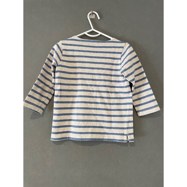 MUJI (無印良品)(ムジルシリョウヒン)の無印　MUJI ボーダー　ロングTシャツ　100 キッズ/ベビー/マタニティのキッズ服男の子用(90cm~)(Tシャツ/カットソー)の商品写真