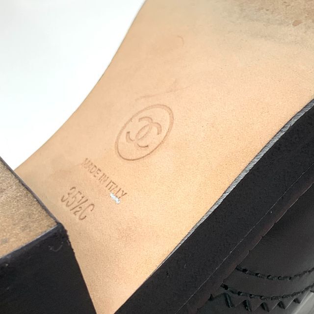 CHANEL(シャネル)の5094 シャネル ココマーク レザー ツイード レースアップ ロングブーツ レディースの靴/シューズ(ブーツ)の商品写真