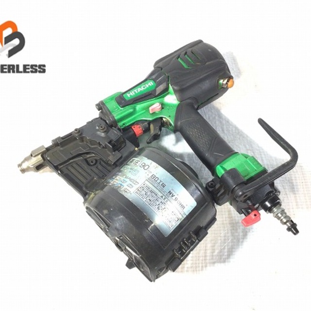 ☆品☆HITACHI 日立工機 高圧90mmロール釘打機 NV90HR 高圧エア釘打ち エアダスター 60231