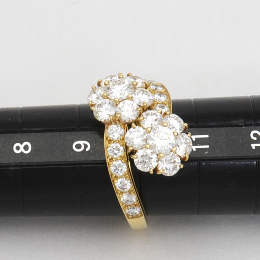 Van Cleef & Arpels(ヴァンクリーフアンドアーペル)の（新品仕上げ済）ヴァンクリーフ&アーペル VAN CLEEF ARPELS VCA フルーレットリング 約10号 K18 YG × ダイヤモンド 指輪 8627 レディースのアクセサリー(リング(指輪))の商品写真