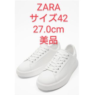 ザラ(ZARA)のZARA ミニマルスニーカー 靴 シューズ メンズ 男性用 白 ホワイト(スニーカー)